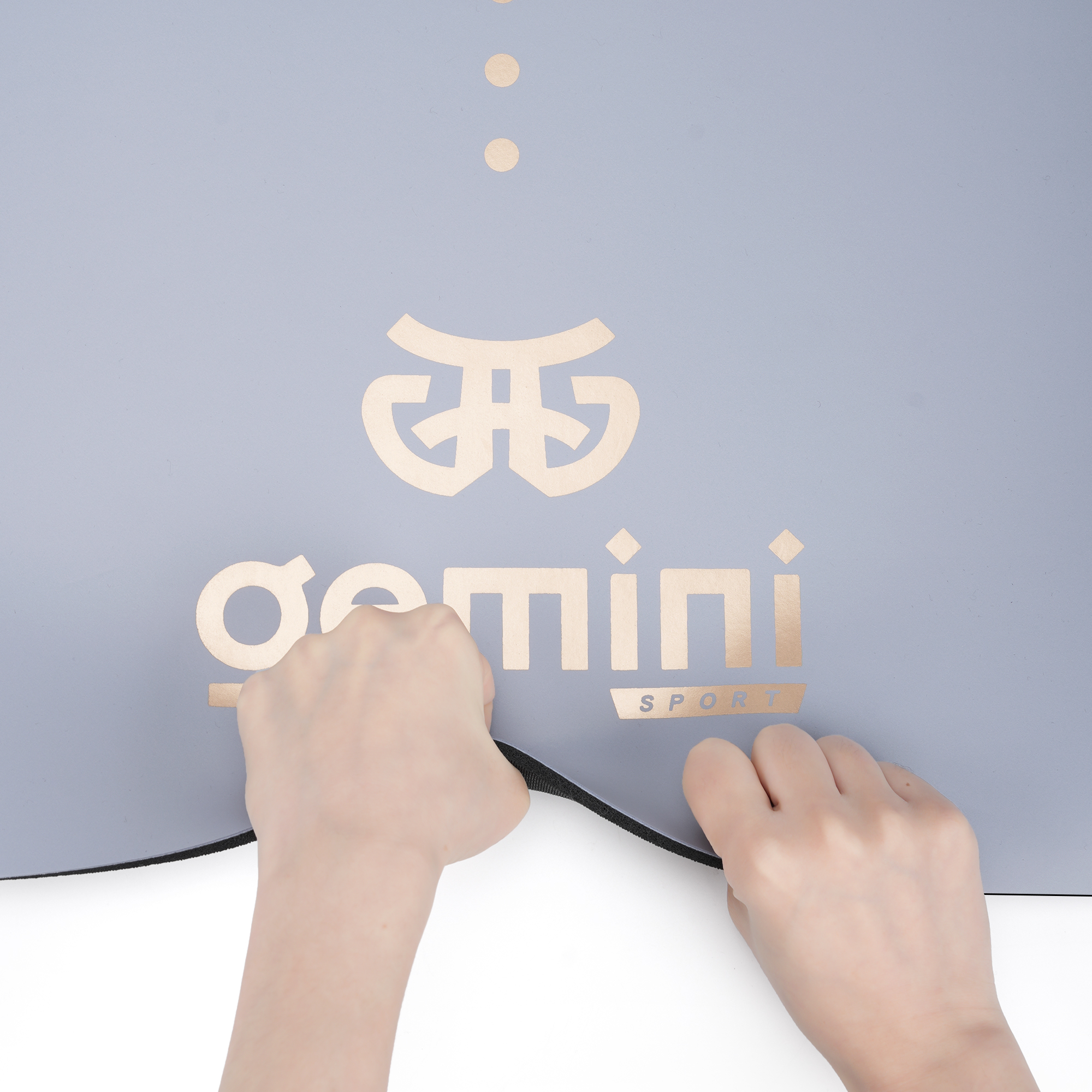 Килимок для йоги каучуковий поліуретан Gemini Sport Pro 183см*68см*5мм PUY-3900-4 Сіро-Блакитний