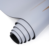 Килимок для йоги каучуковий поліуретан Gemini Sport Pro 183см*68см*5мм PUY-3900-4 Сіро-Блакитний