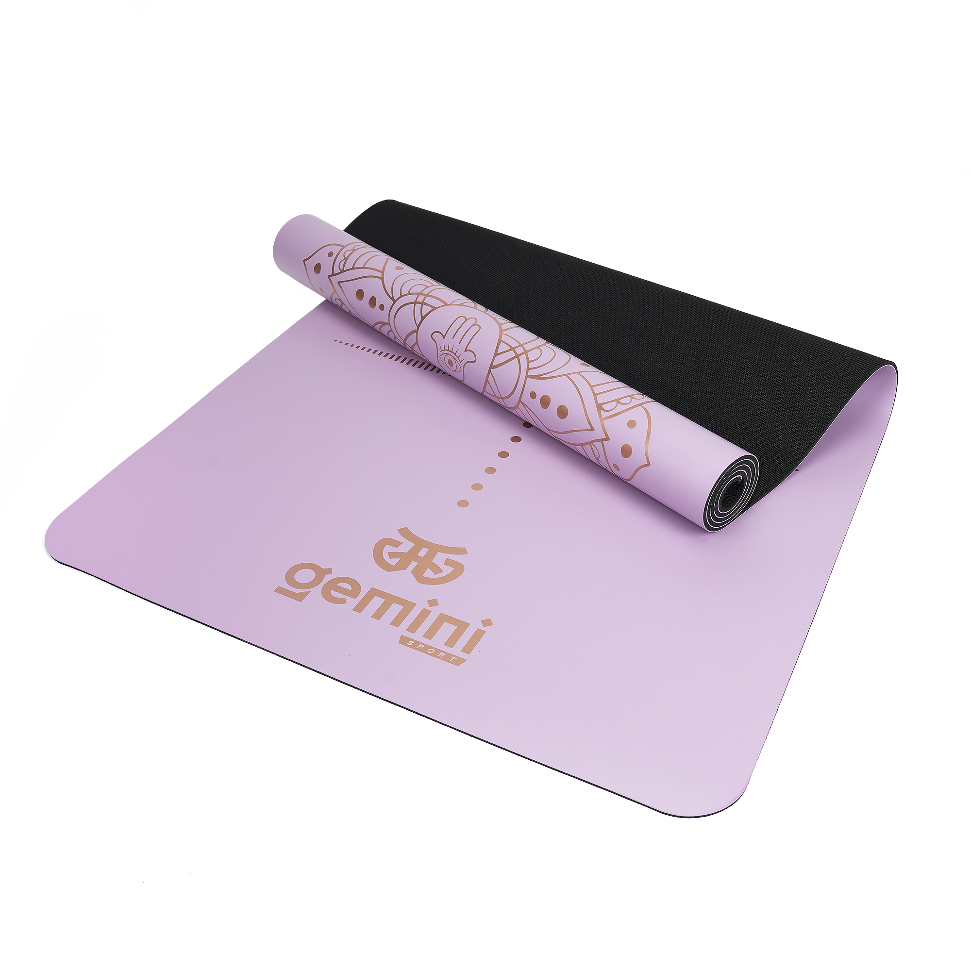 Килимок для йоги каучуковий поліуретан Gemini Sport Pro 183см*68см*5мм PUY-3900-5 Бузковий