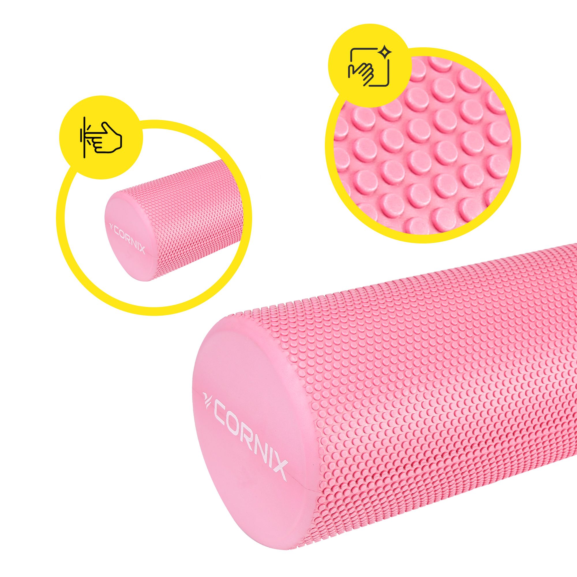 Масажний ролик Cornix EVA+ 45 x 15 см (валик, роллер) XR-0303 Pink