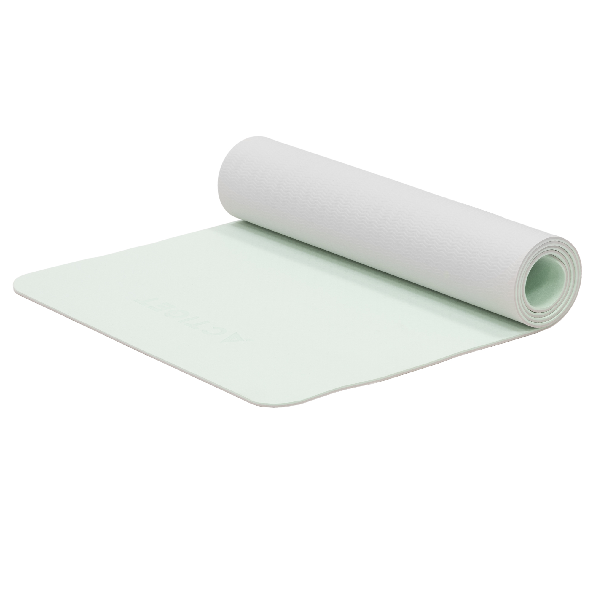 Килимок спортивний Actiget TPE 183 x 61 x 0.6 см для йоги та фітнесу ACT0024 Mint/Grey