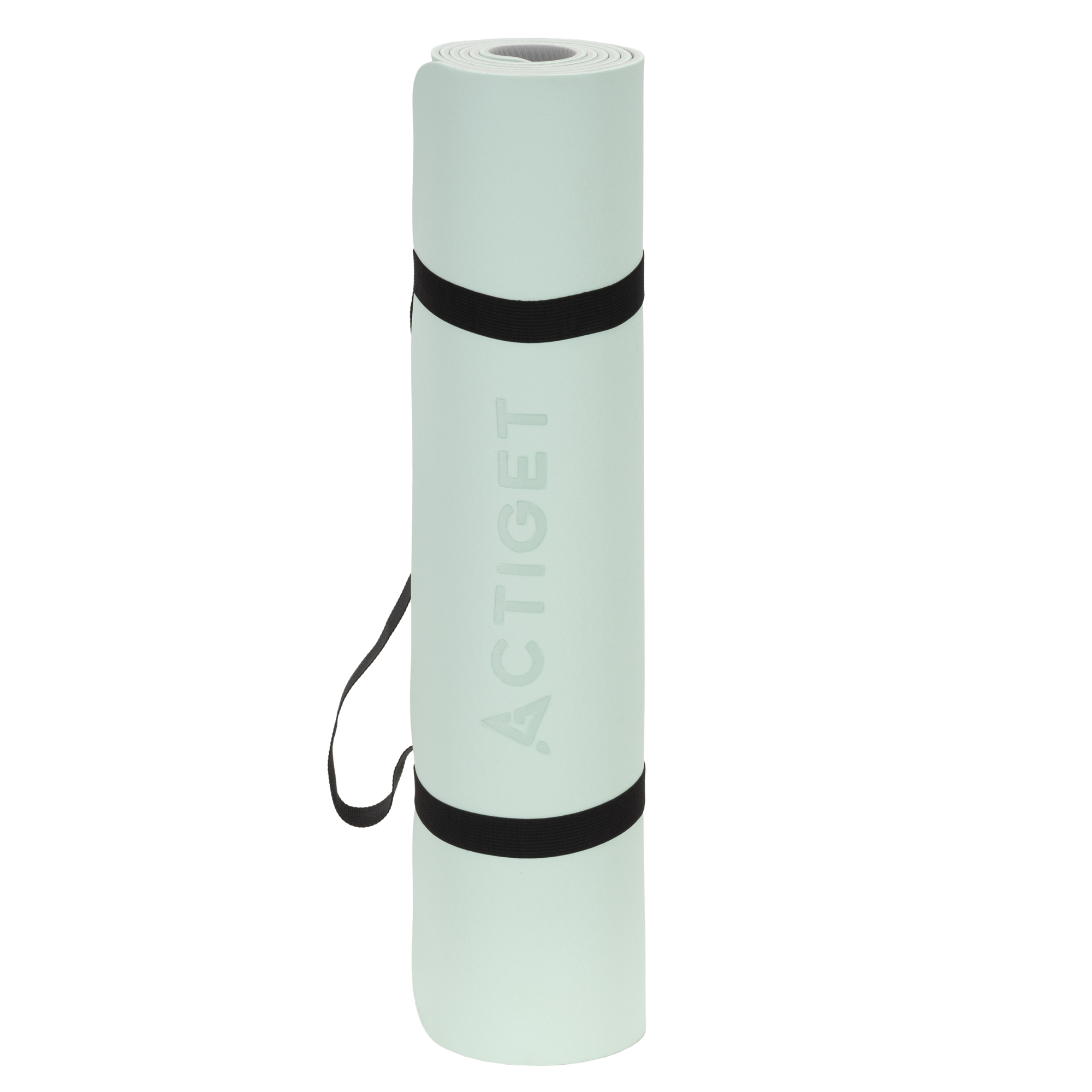 Килимок спортивний Actiget TPE 183 x 61 x 0.6 см для йоги та фітнесу ACT0024 Mint/Grey