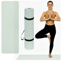 Килимок спортивний Actiget TPE 183 x 61 x 0.6 см для йоги та фітнесу ACT0024 Mint/Grey