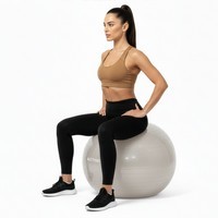 М'яч для фітнесу (фітбол) Actiget 65 см з насосом ACT0145 Beige