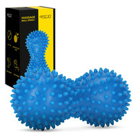 Масажний м'яч подвійний з шипами 4FIZJO Spike+ 7 x 16 см Blue (P-5905973403337)