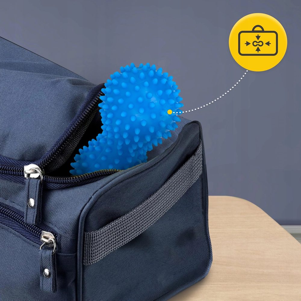 Масажний м'яч подвійний з шипами 4FIZJO Spike+ 7 x 16 см Blue (P-5905973403337)