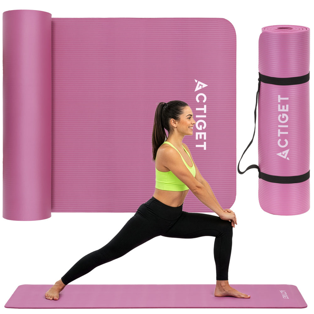 Килимок спортивний Actiget NBR 183 x 61 x 1 cм для йоги та фітнесу ACT0018 Pink