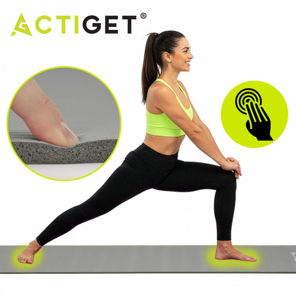 Килимок спортивний Actiget NBR 183 x 61 x 1 cм для йоги та фітнесу ACT0019 Grey