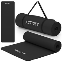 Килимок спортивний Actiget NBR 183 x 61 x 1 cм для йоги та фітнесу ACT0020 Black