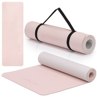 Килимок спортивний Actiget TPE 183 x 61 x 0.6 см для йоги та фітнесу ACT0023 Pink/Grey
