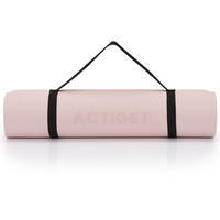 Килимок спортивний Actiget TPE 183 x 61 x 0.6 см для йоги та фітнесу ACT0023 Pink/Grey