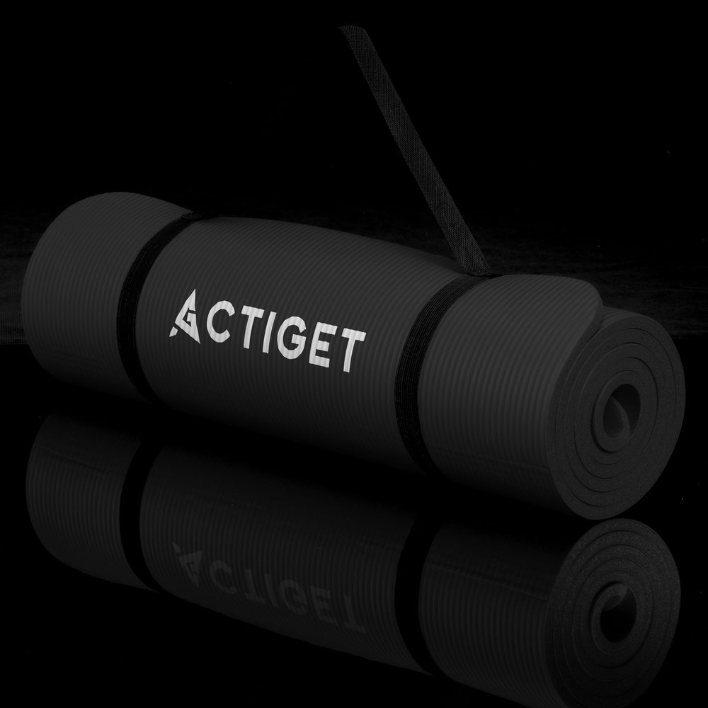 Килимок спортивний Actiget NBR 183 x 61 x 1.5 cм для йоги та фітнесу ACT0016 Black
