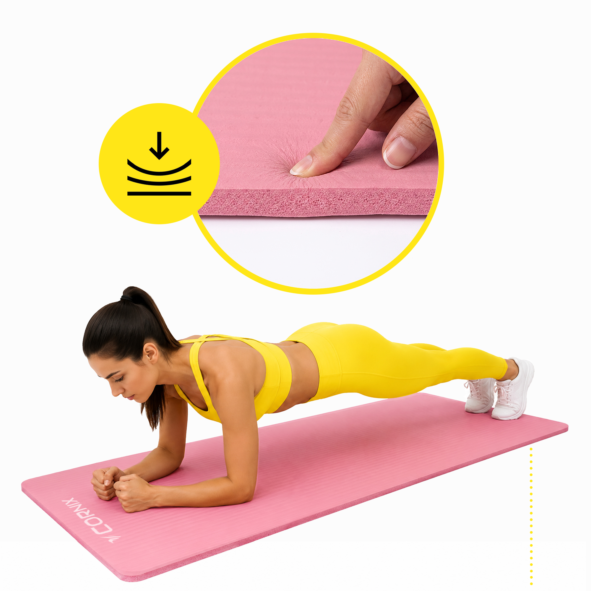 Килимок спортивний Cornix NBR 183 x 61 x 1.5 cм для йоги та фітнесу XR-0497 Pink